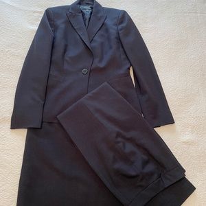 Kasper Navy Suit three piece.  Navy jacket, dress, and pants. Size 4